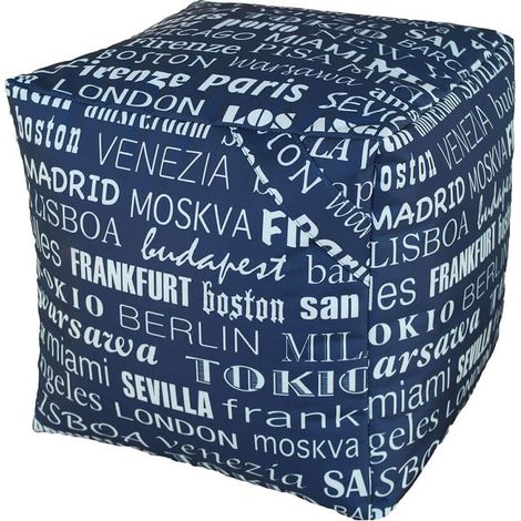 Pouf Puff Puf Cubo 40x40x40cm Big City Blu Avalli