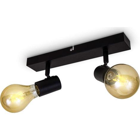 Plafonnier/applique murale, spot bar design rétro, 2 spots orientables (1/5)