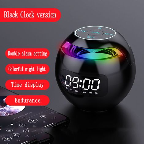 Enceinte Bluetooth 2 en 1 avec réveil, enceinte sans fil portable, affichage numérique, capteur numérique, réveil intelligent (1/2)