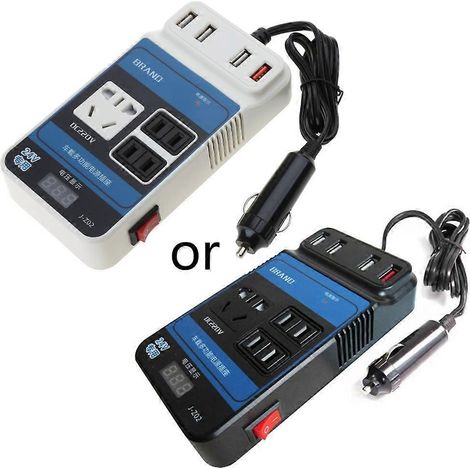 Kfz-Wechselrichter DC 12V/24V auf DC 110V/220V, inklusive 4 USB-Spannungsadaptern