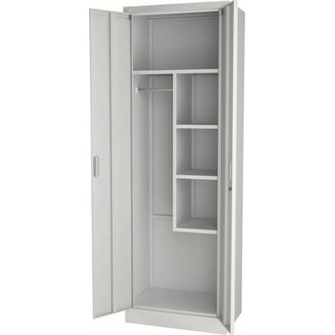 Armadio Portascope in Metallo 180x40 cm – Con Ripiani, Larghezza 60/80/100 cm - Tipo: 180Hx60LX40P