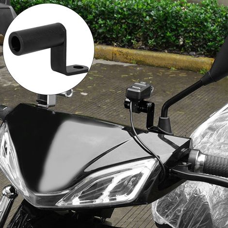Motorrad-Spiegelhalterung, seitlicher Rückspiegelhalter, Klemmstange, Handyhalterung, schwarz (1/5)
