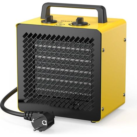 Radiateur électrique 3000W - Céramique - Chauffage Soufflant - Mini Chauffage d'appoint - Chauffe Rapide & Économie d'Énergie - Conception compacte pour bureau - Jaune