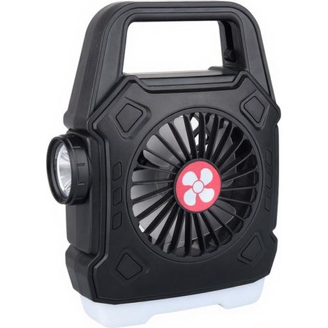 Ventilateur de camping multifonctionnel avec lampe torche rechargeable USB, idéal pour randonnée, pêche et activités extérieure (1/5)