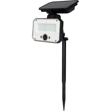 Faro Led Solare 10W 935LM IP65 4000K Montaggio Da Parete O A Terra Con Picchetto Con Sensore Movimento e Telecomando 4 Modalità
