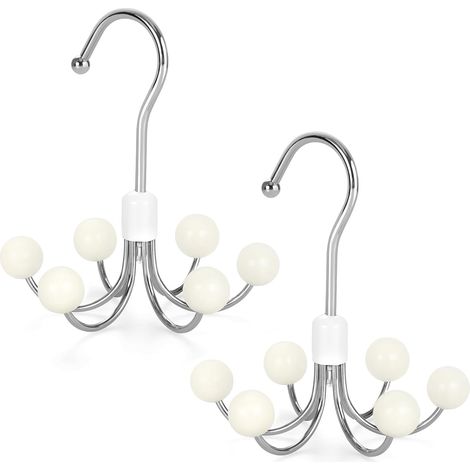 Grucce con cappuccio (set da 2 pezzi) dotate di 6 ganci in legno e supporto girevole a 360°. (1/5)