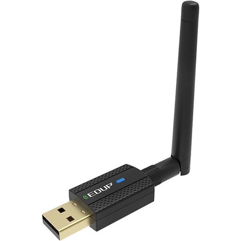 Adaptateur Wi-Fi 4.2 AC 600 Mbps compatible Bluetooth USB, dongle Wi-Fi sans fil double bande 2,4 GHz/5,8 GHz, compatible Windows (1/5)
