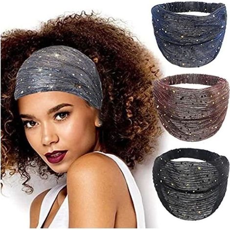 (3 colors different)Headband Head of Yoga - Non specified - 3pcs - Elastic - Paillettes - Soft and breathable (1/4)