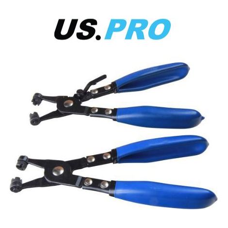 US PRO 2PC Hose Clamp Pliers Set V & Cross Slot Jaws Clip Oil Pipe Engine Pliers (1/3)
