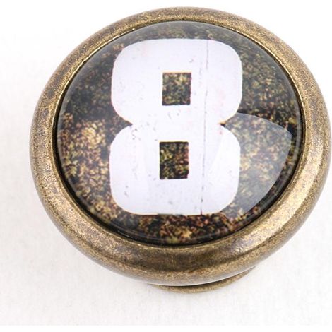 Tiroir armoire En Laiton Antique, Poignées Rondes, Bouton De Poubelle armoire, Numéro 8 (1/5)