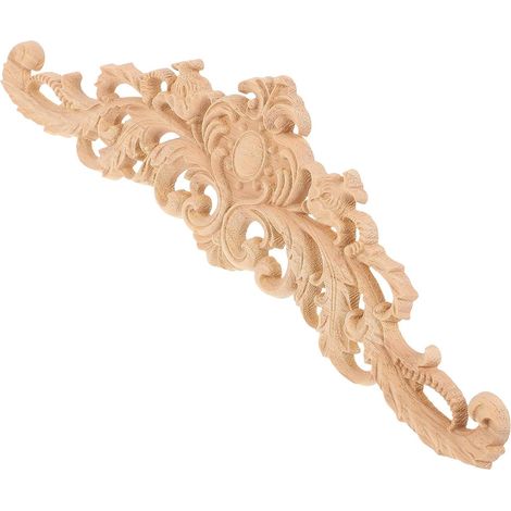 Applique en Bois Sculptée Décorative pour Meubles et Fenêtres 30x8 Cm (1/5)