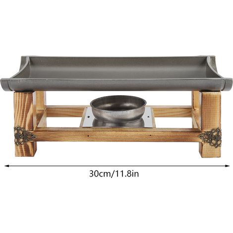 Plancha antiadherente para picnics con sartén portátil – aluminio y madera (S 30 cm) (1/5)