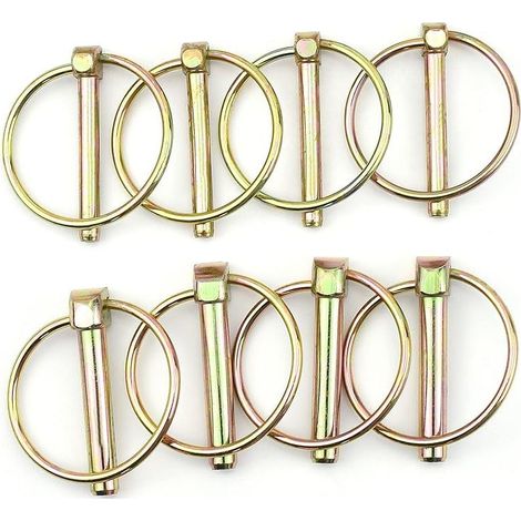 Lot de 50 Goupille de Lynch avec Anneau pour pour Tracteurs, Véhicules Agricoles, Tondeuses à Gazon, Goupille Agricole, 4 Tailles Goupilles de Verrouillage, Goupille de Sécurité (1/5)