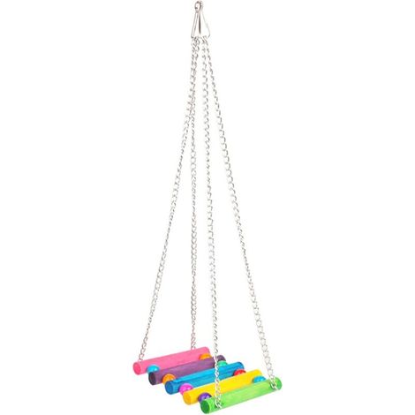 Échelles en bois pour oiseaux, jouets pour cages à oiseaux, escaliers pour hamsters, pont-échelle en bois pour perroquets et écureuils, pont suspendu pour oiseaux et hamsters (1/5)