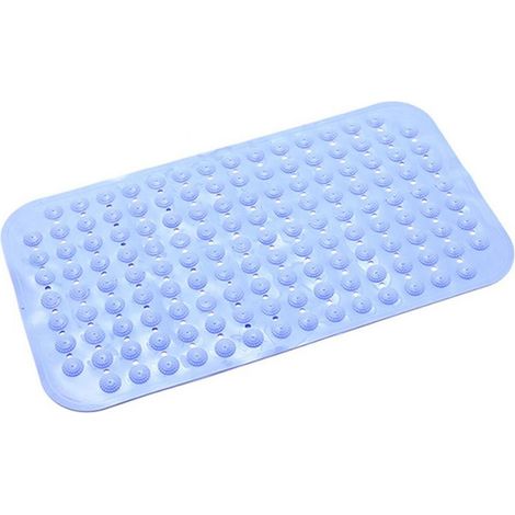 Tapis de bain antidérapant bleu, ventouses en caoutchouc, coussin de sécurité pour la douche et la baignoire