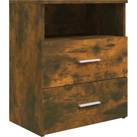 Maison Exclusive - Mesita de noche color roble ahumado 50x32x60 c (1/5)