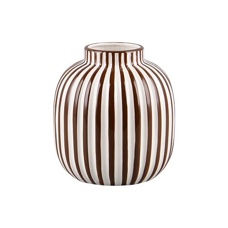 Vase et Pot, Vase en céramique rayure verticale ZEBRA Marron en Céramique, BOITE A DESIGN (1/3)