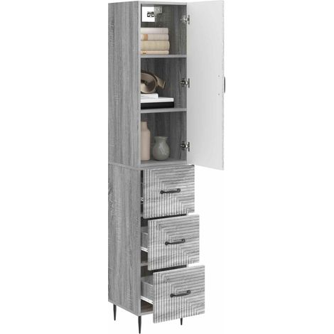 Set di armadi 2 pz Sonoma grigio 33 x 34,5 x 90 cm DAS804830 (1/5)