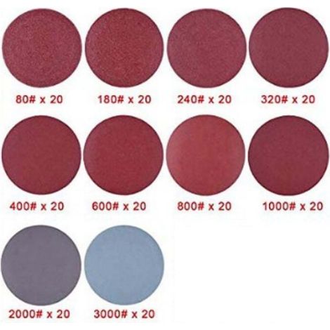 Disques Abrasifs - 50 mm - Grains 40 à 2000 - Pour Meuleuse Électrique et Polissage Bois Métal Plastique - Lot de 303 Pièces (1/4)