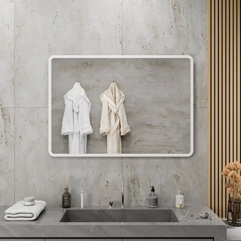 Specchio Led bagno 70x100 cm Reversibile con Sensore Touch-screen Mod. Sham (1/5)