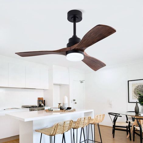 Ventilatore da soffitto con luce 42 pollici, telecomando, 6 velocità, nero OKMYHOME (1/5)