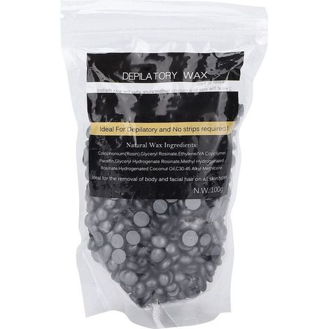 Billes de cire dépilatoire dure 100g - Visage, aisselles, jambes - Cire noire rétro (1/5)