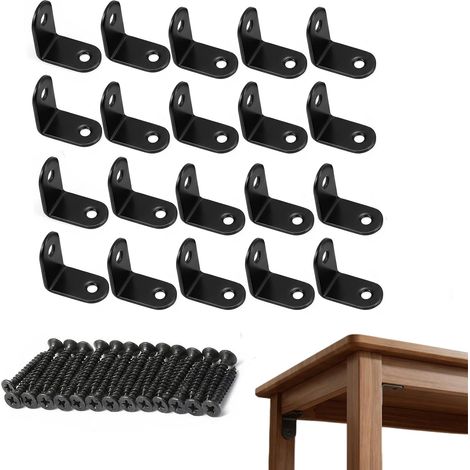 24 Pièces Equerre Métal 50x50x16mm, Équerre L en Inox à 90 Degrés avec Vis (20pcs（30x30mm）) (1/5)