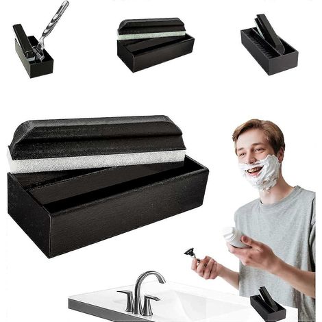 Kit de nettoyage pour barbe homme – Outil de soin et support de rangement, entretien du lavabo et du plan de travail, coffret complet de nettoyage. (1/5)