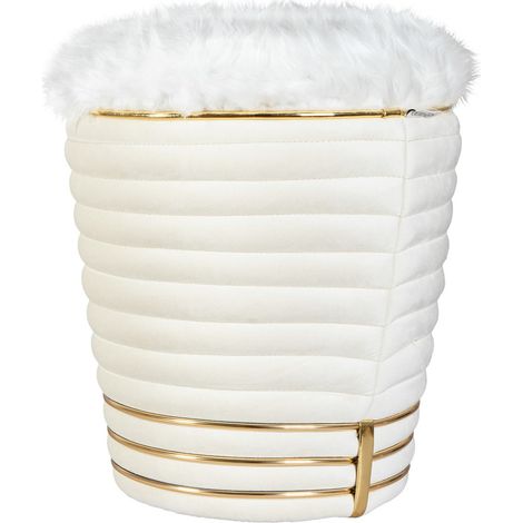 Pouf Doric Avorio e Oro con Finitura Soft (1/3)