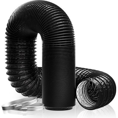 Tuyau de ventilation flexible 75 mm × 2,5 m – Conduit d’air en PVC et feuille d’aluminium pour sèche-linge, extracteur d’air, chauffage et climatisation (Noir) (1/5)