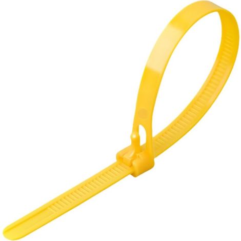 100 Pcs Reusable Nylon Zip Ties (Yellow, 5200mm)
