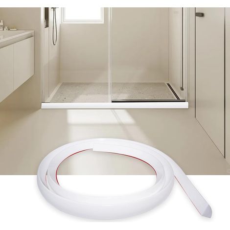 Moulure quart de rond flexible, moulure flexible autocollante pour sol, salle de bain, cuisine, comptoir, 3 m de long, blanc (1/5)
