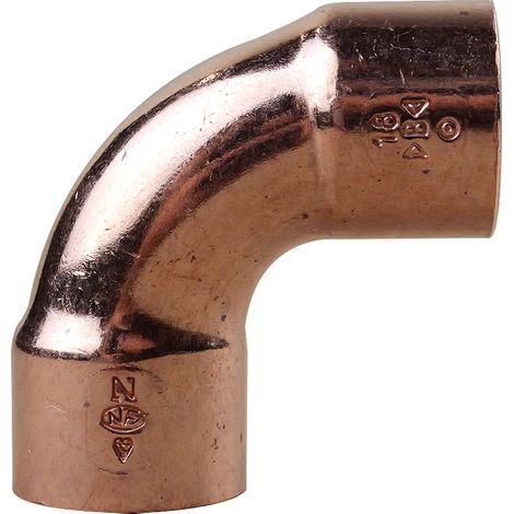 Raccord cuivre coudé 90° à souder - Femelle grand rayon - diamètre 18 mm