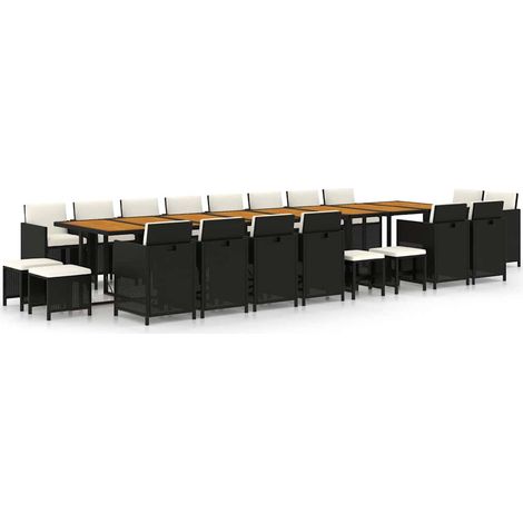 Maison Exclusive - Set da Pranzo da Giardino 21 pz con Cuscini in Polyrattan Nero (1/5)