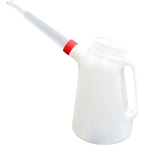 Pichet doseur d'huile blanc multifonction avec bec verseur, robuste, pour huile automobile (1/5)