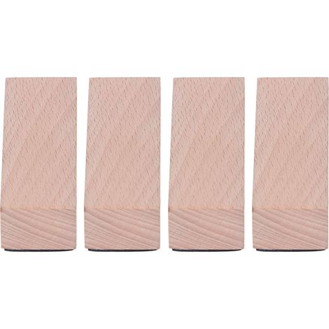4 Cales de Porte en Bois Anti-Glisse, Installation Sans Percer, Forme Triangulaire, Lot de 4, Couleur Naturel Bois (1/5)