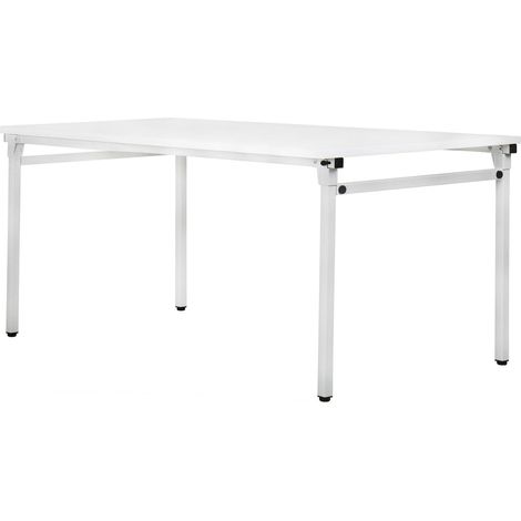 STIER Klapptisch 1600x800x720mm in lichtgrau mit weißer Tischplatte, sehr robust und vielseitig einsetzbar, ideal für Büro- und Geschäftsausstattung, Office Desk in unterschiedlichen Größen, (1/5)