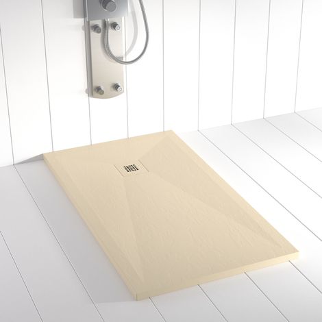 Receveur de douche Resine PLES Creme (grille coloure) - 100x100cm - Grille + Valve OFFERTE