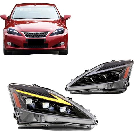 Conjunto de faros delanteros, voltaje de 12 V, intermitentes secuenciales, compatible con Lexus IS250 IS350, certificado CE, peso del artículo 10 libras. (1/5)