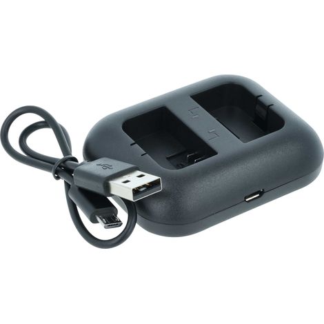 vhbw Dual Micro-USB Ladegerät kompatibel mit Sony Alpha 7R II, 6500, 7S, 7S II, 7, 7S 2, 7 II, 7R Kamera - Ladeschale + Micro-USB Kabel Ladeanzeige (1/5)
