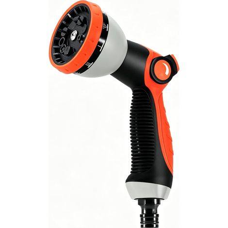 Pistolet d'arrosage 10 Modes Réglables – Buse pour Tuyau Jardin Douchette de jardin, buse de Pulvérisation pour jardin, Lavage de Voiture, Douche d'animaux et Arrosage des Plantes (Orange) (1/5)