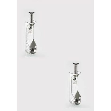 2x Support de tringle à visser ovale 15 x 25mm possibilité de fixer sous une étagère en zinc nickelé Meuble Penderie Armoire Placard Garde robe Porte manteau (1/2)
