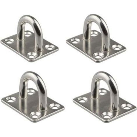 4 Pcs Plaque à Oeillet 6mm Pontet Marine en Acier Inoxydable 304 Plaque à Oeillet Durable pour Bateau Plafond Mural Balanoire Hamac Marine (1/5)