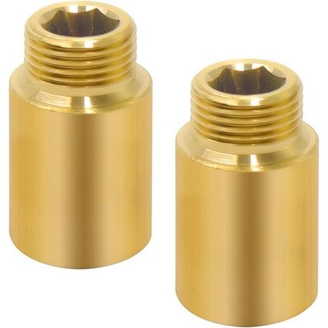 2 Pièces Raccord de Extension en Laiton 1/2" x 30 mm Raccordement de Tuyaux Rallonge de raccordement pour eau Potable et Installation de Chauffage (1/5)
