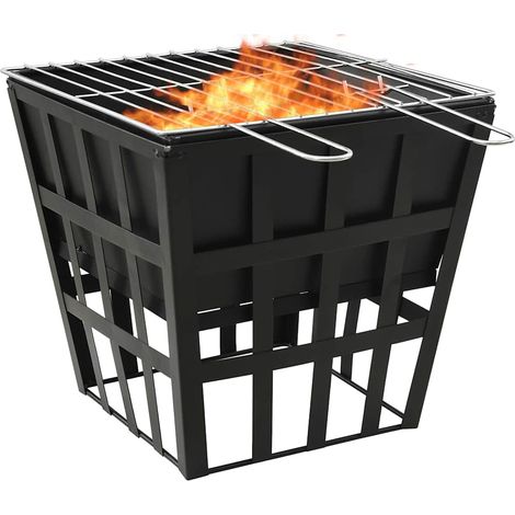 Foyer et barbecue 2 en 1-Brasero 34x34x48 cm Acier (1/5)