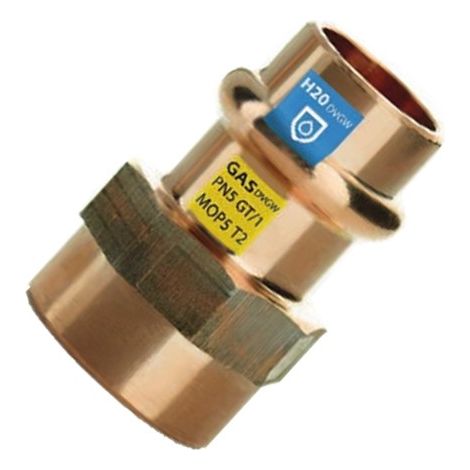 Raccordo dritto bronzo 3/4" x 18 mm a pressare femmina FRABO