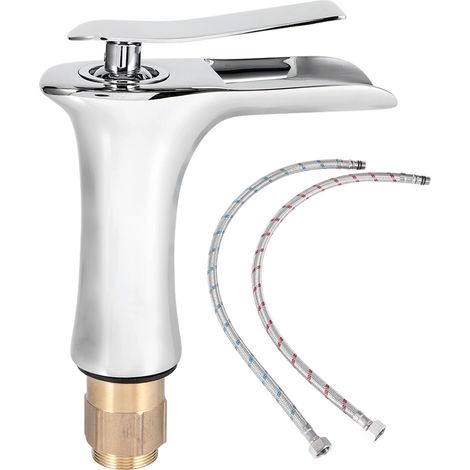 Robinet de lavabo en cuivre sans plomb, mitigeur eau chaude froide pour salle de bain, kit accessoire ménager