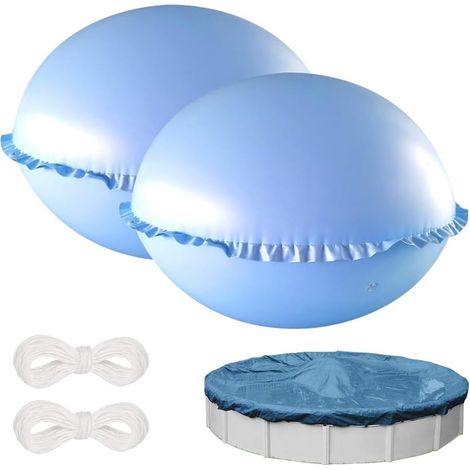 Coussin Piscine, 2 Pièces Coussin de Piscine 120  120cm, Coussin de Piscine dHiver avec 4 Œillets, Coussin Piscine Hivernage avec 15m de Corde pour Bâche dhivernage Couverture de Piscine (1/5)