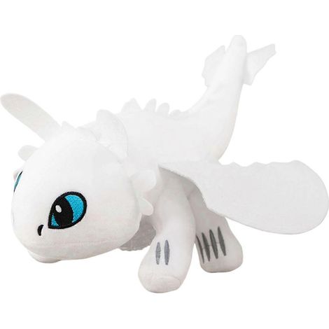 Dragon en peluche aux ailes mobiles, de couleur blanche, pour l'installation, l'entretien et une utilisation pratique.-AquaForge (1/5)