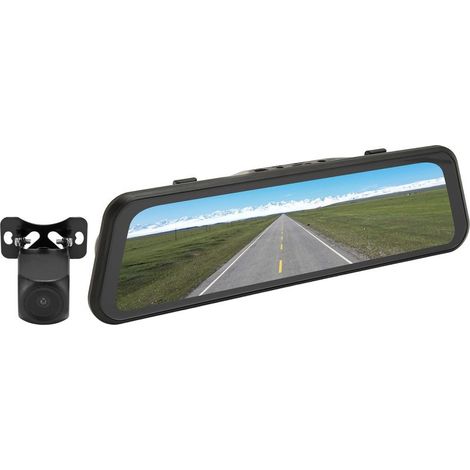 Rétroviseur intelligent 9,66 pouces Full HD 1080P avec caméra de recul, vision nocturne et capteur de choc pour voiture